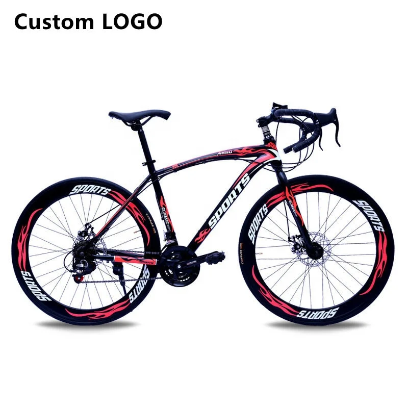 China Factory Wholesale 27 Inch 24 Speed 40 Knife Spoke Wheel Double Disc Brake Crank Adult Bicycle Road Bike