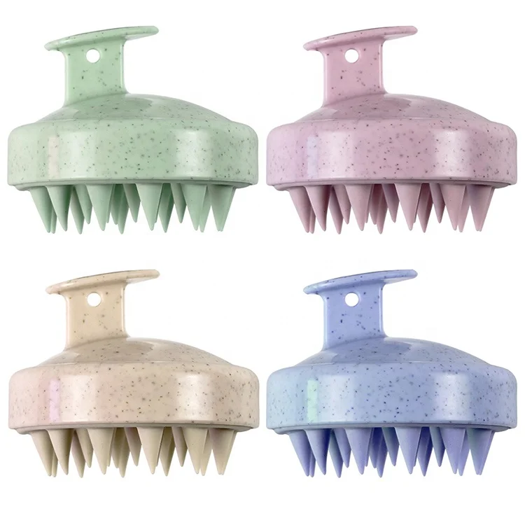 Логотип по заказу; Пшеничная солома волос щетка для мытья ковра массаж распутывающая Расческа с мягкой силиконовой головы