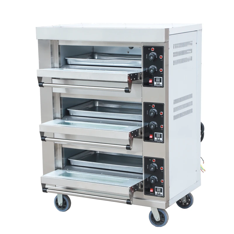 3 deck 3 trays commercial kitchen electric oven bakery machine equipment baking oven bread cake oven