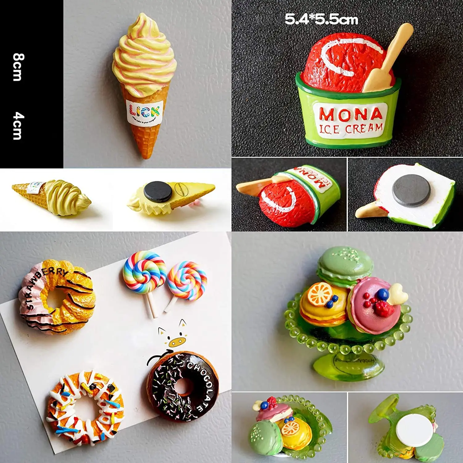 Funny 3D Resin Fridge Refrigerator Magnets Dessert Fridge Magnet  Cute and Practical