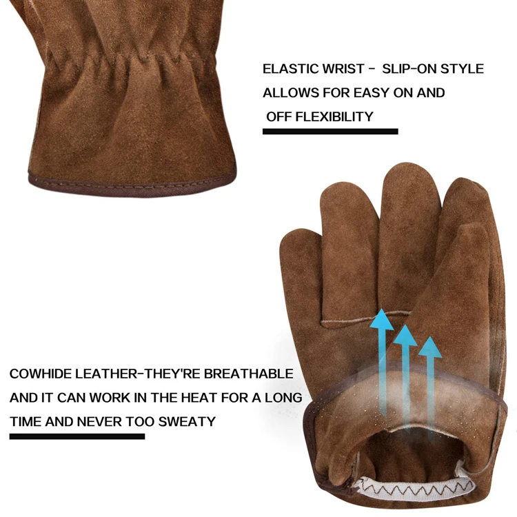 Leather Safety Work Gloves Gardening Carpenter Thorn Proof Truck Driving Safty Gloves Working Waterproof for Construction