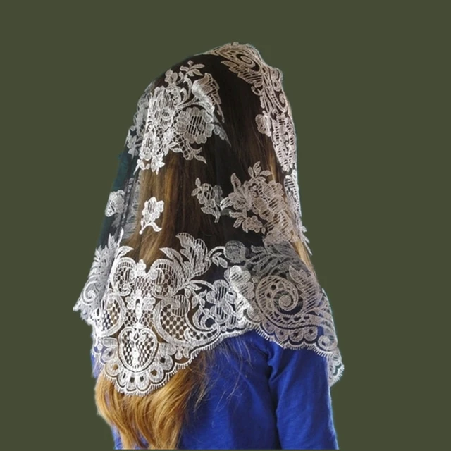 Multi colors Authentic Embroidery High Quality Traditional Spanish Style Lace Mantilla Veil
