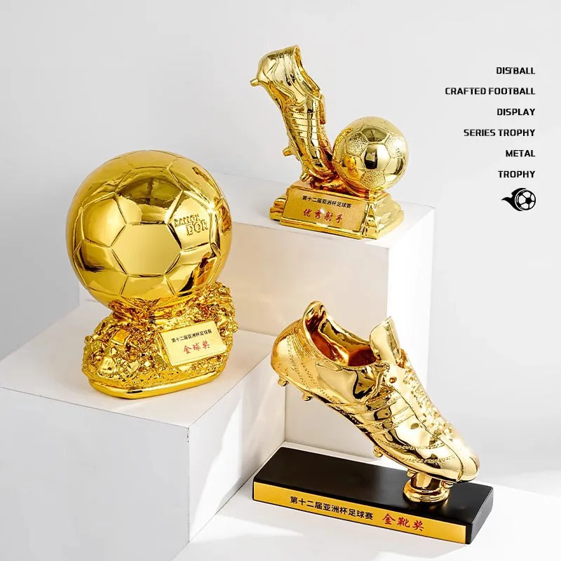 Soccer Golden Ball Trophy Golden Boot Trophy Award Shoes The Best Player Trophy Cup Fans Souvenir Collectibles