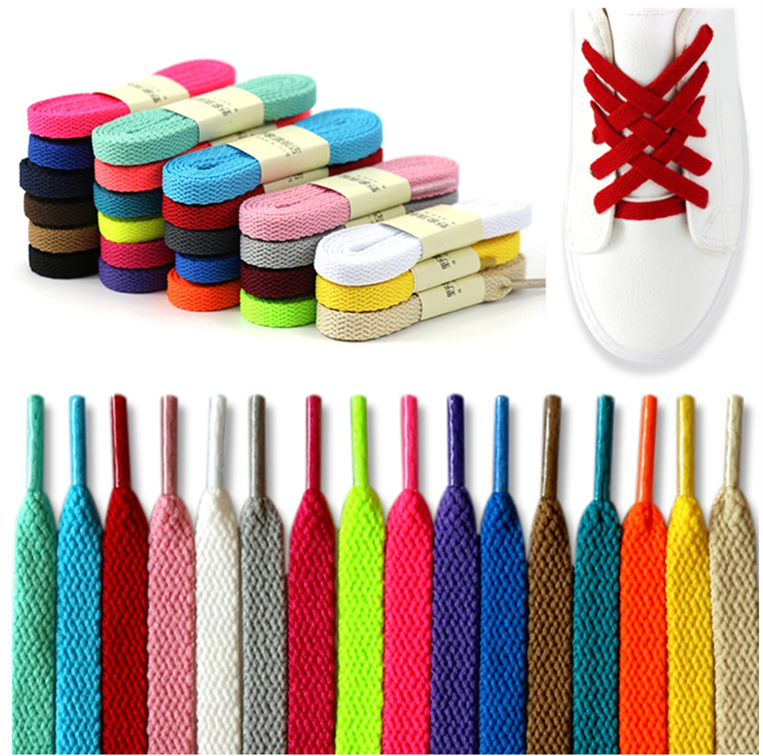 Factory Custom Flat Shoelaces Blank Shoe Laces For Skating Shoes