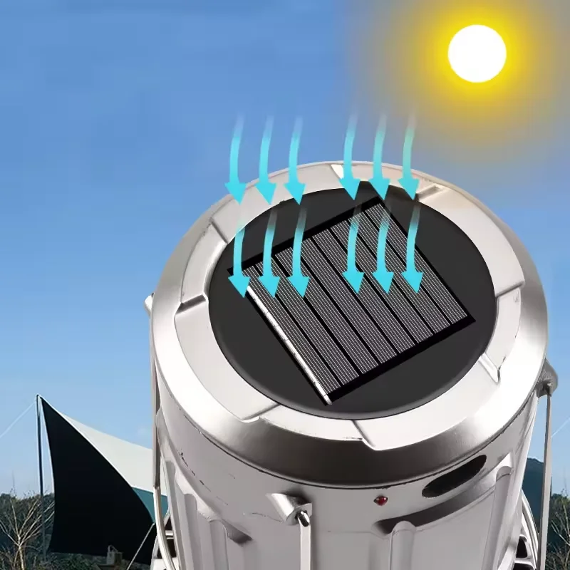 Waterproof Portable Led Solar Rechargeable Emergency tent Lantern Outdoor fishing BBQ Garden Camping Light with Fan