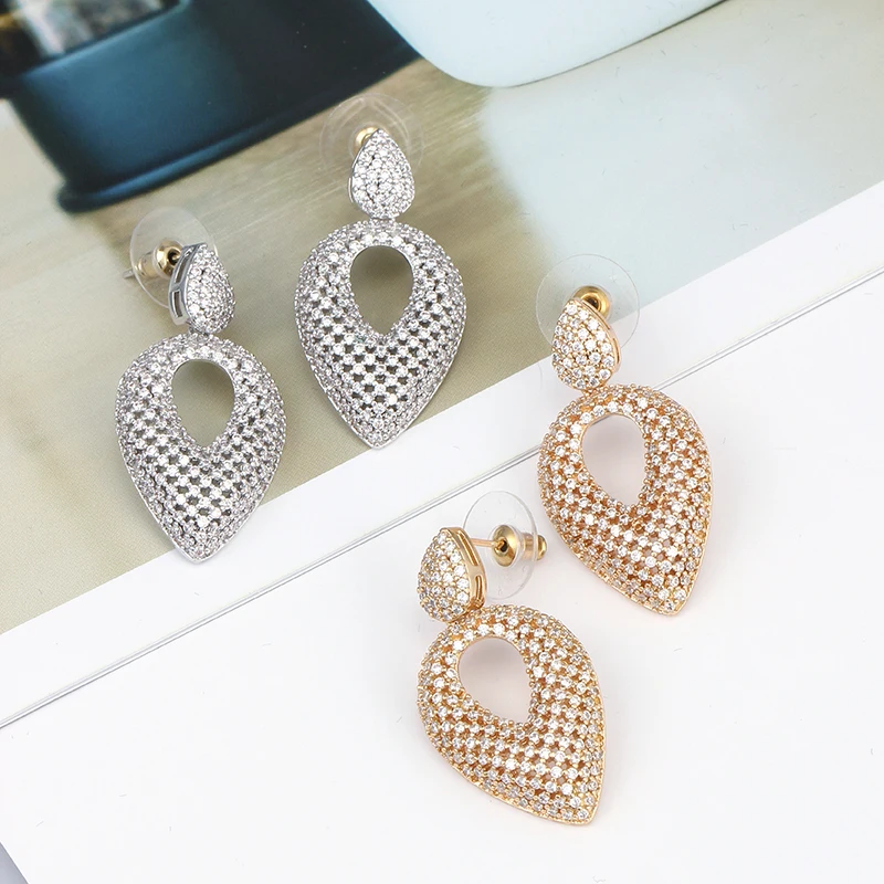 Peach Heart Earrings High Quality Glamour Drop Earrings