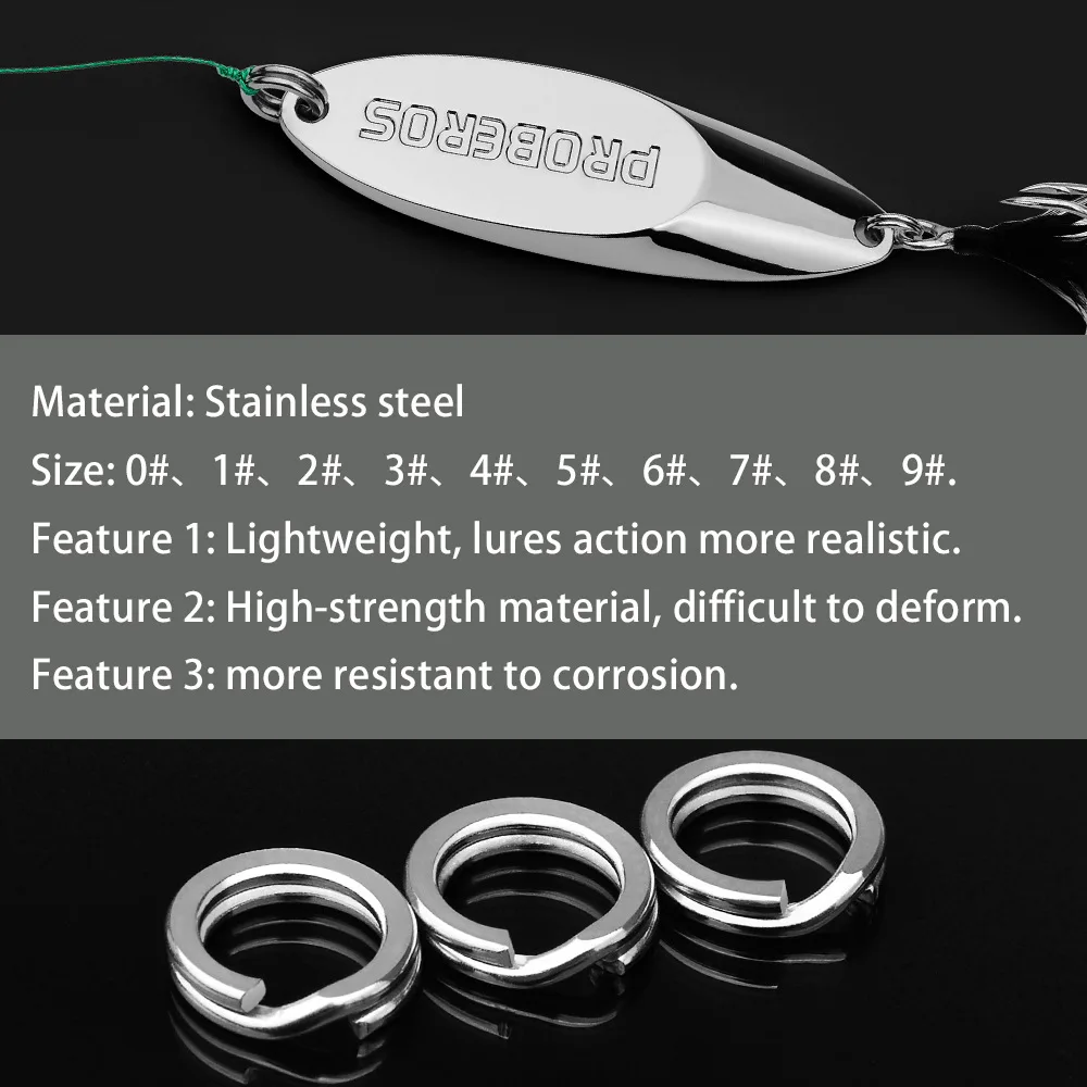Wholesale 1000pcs/Bag High Strength Split Rings Fishing 11kg-118kg Drag Fishing Accessories
