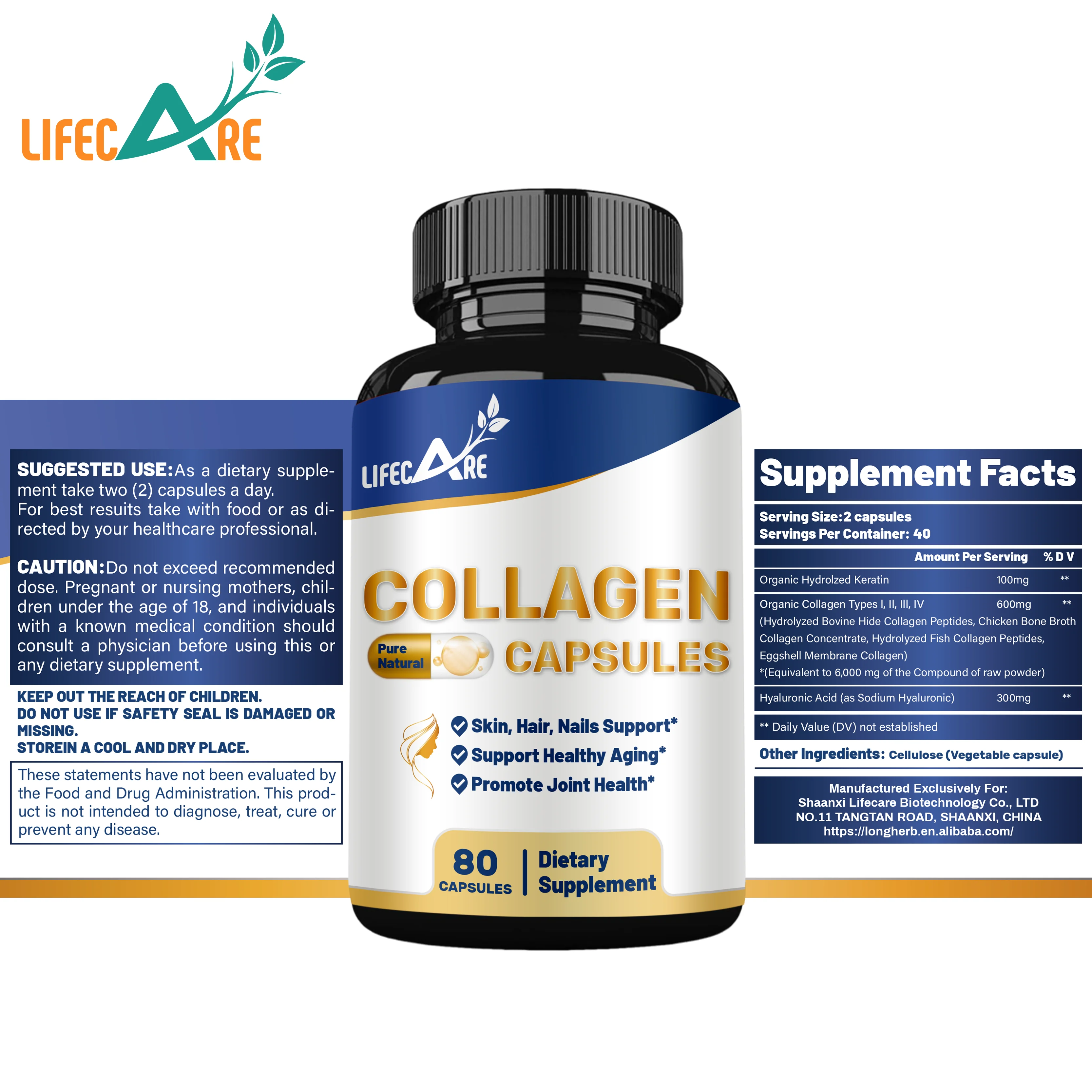 OEM Private Label Collagen Capsules for Face Collagen in Capsules