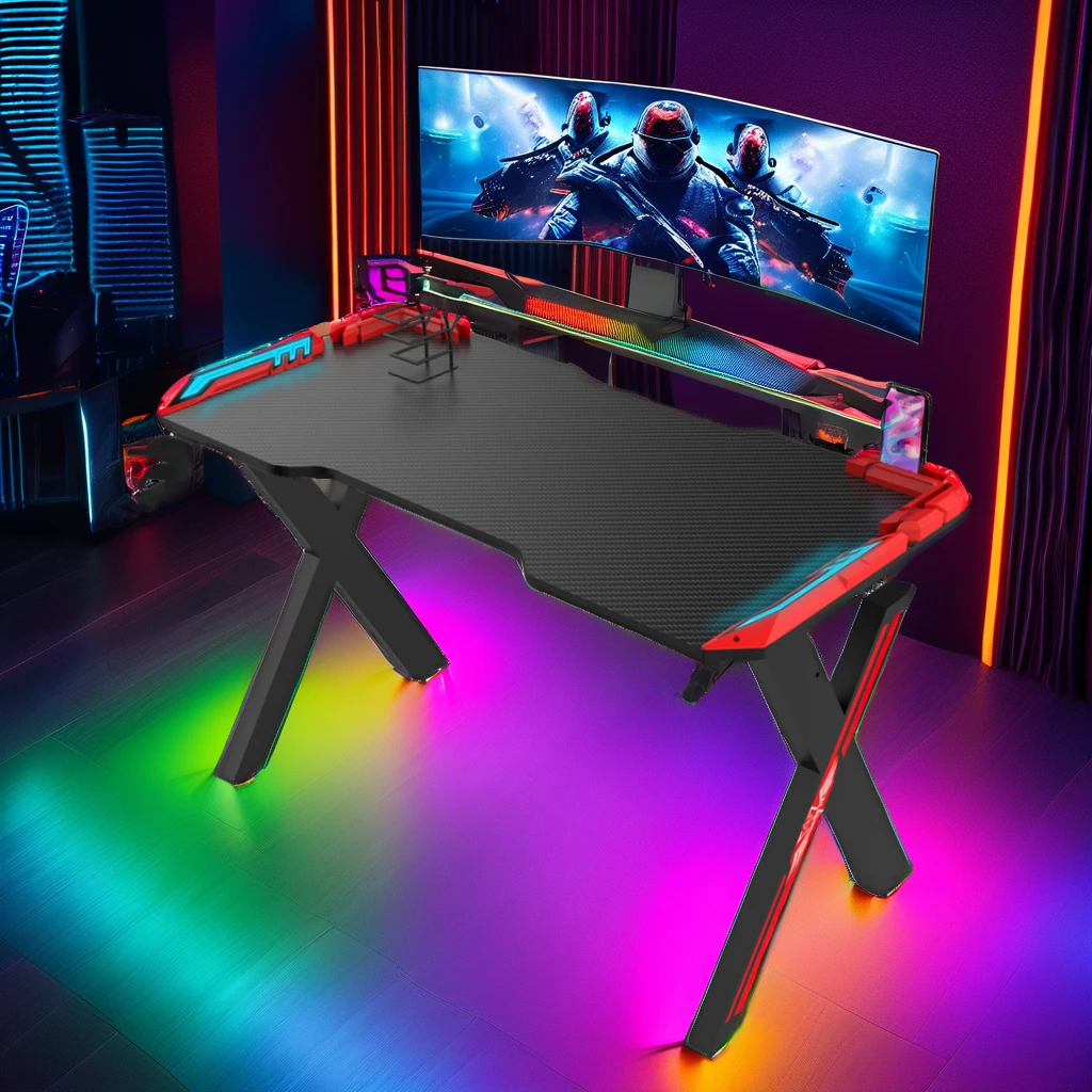 100 см компьютерный игровой стол со светодиодным металлическим игровым столом для офиса прочный компьютерный стол для геймеров