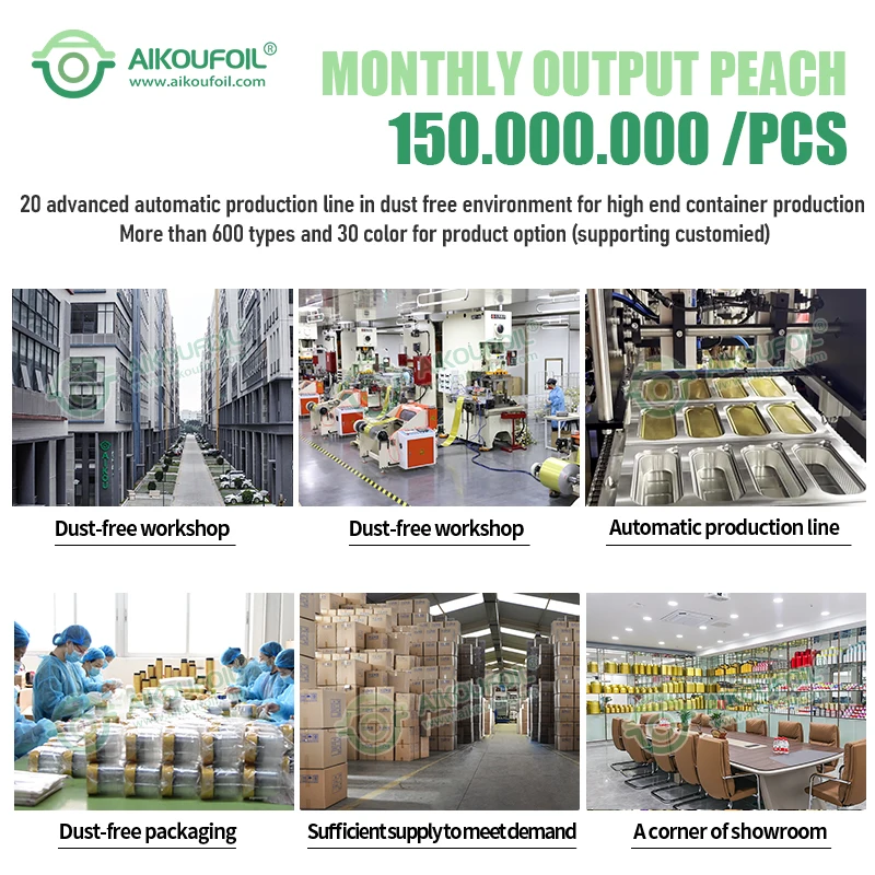 Aikou wholesale foil lunch boxes pans food baking trays cups packaging disposable aluminum containers with lids