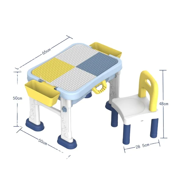 Многофункциональный Детский регулируемый обеденный стол со стулом, игрушки для рисования, разборный сборный блок, игрушечные детские столы