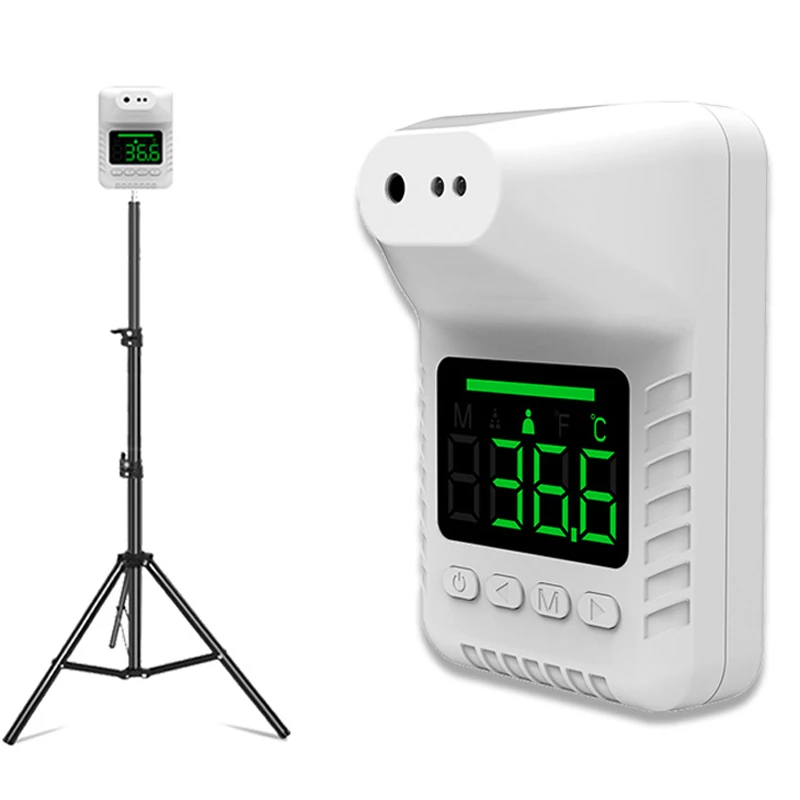 Лидер продаж 2021, настенный Бесконтактный штатив, стоячий термометр K3X, сканер с ЖК-дисплеем, голосовым и быстрым измерением