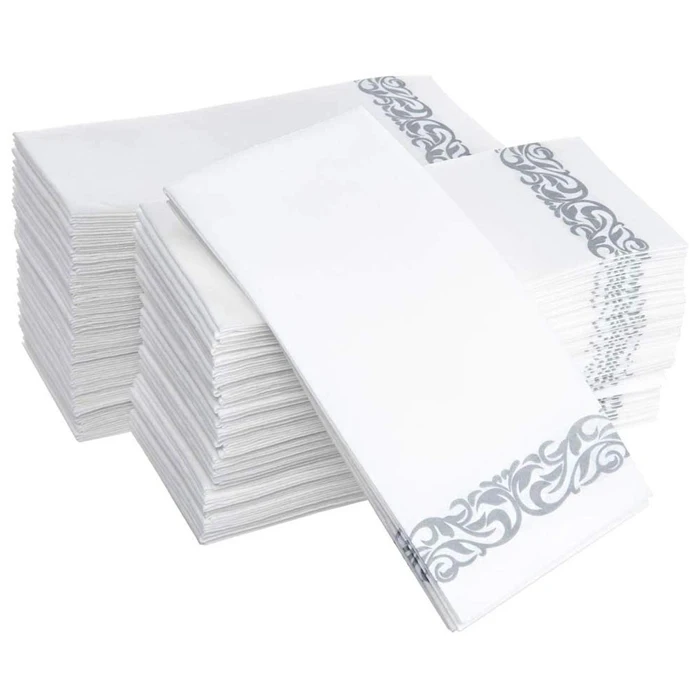 Custom Logo Printed Paper Napkins & Serviettes Dinner Cocktail Elegant Gold Foil Paper Tissue Napkin