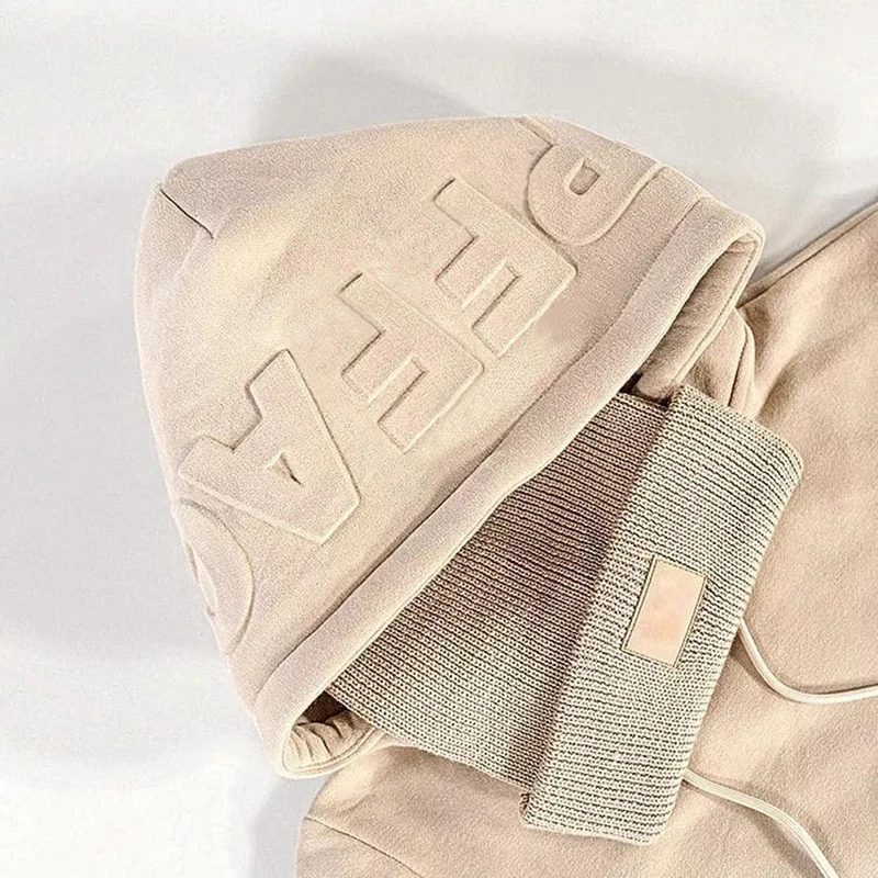 Manufacturing Custom Pullover And Zip Up Winter 400 500 600 GSM 3D Embossed Premium Hoodie Unisex