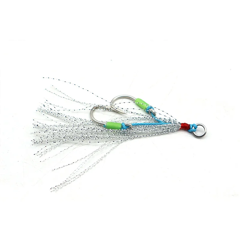 XINAAH033 PE Line Solid Ring Jigging Spoon Fish hook Metal Jig Hook