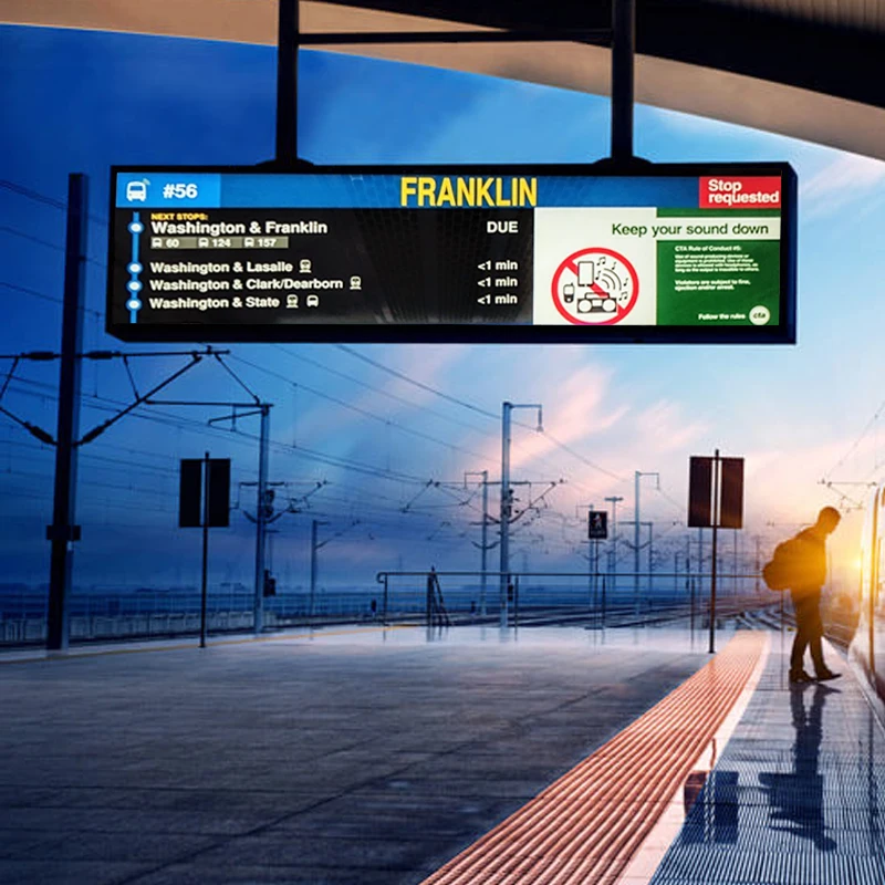 Subway train station traffic guidance LED sign vehicle information guidance screen embedded matrix variable SMD LED display