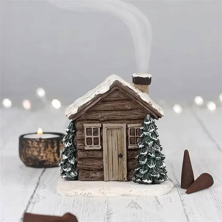 vintage cone incense holder Christmas resin house incense burner