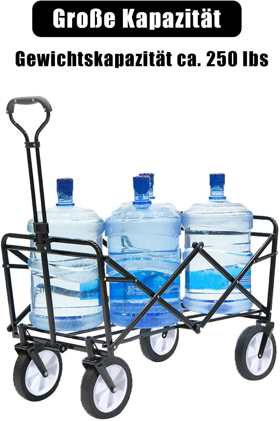 Folding garden Wagon Cart Portable Large Capacity Beach Wagon Heavy Duty Utility Collapsible camping Wagon with rubber Wheels