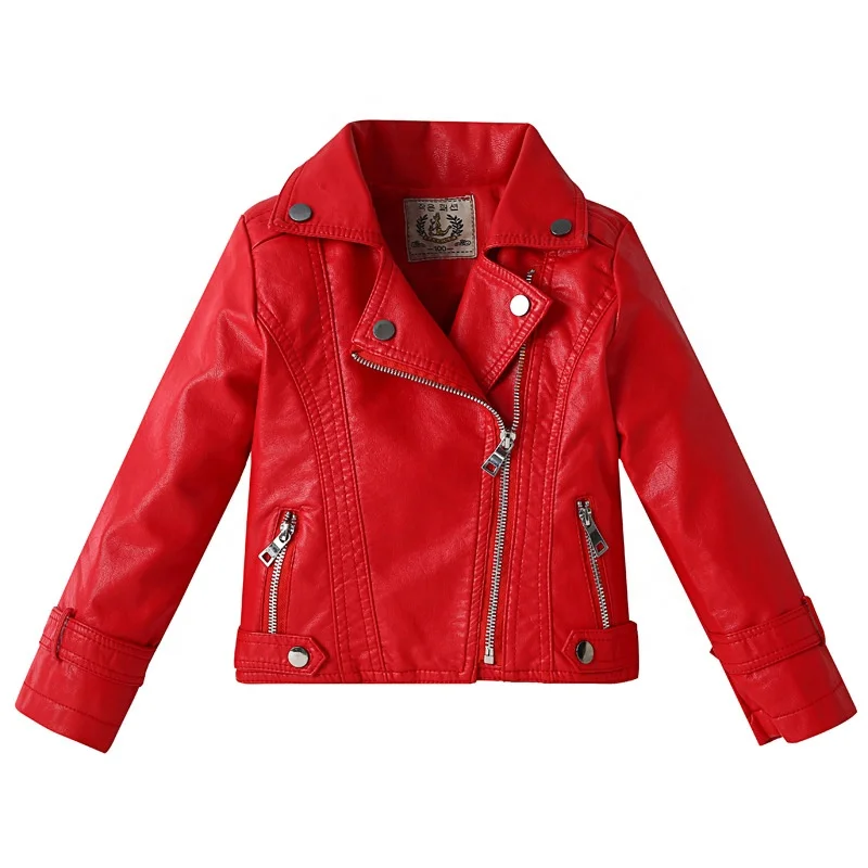 2022 Baby Girl Boy Spring Autumn Winter PU Coat Jacket Kids Fashion Leather Jackets Children Coats Clothes