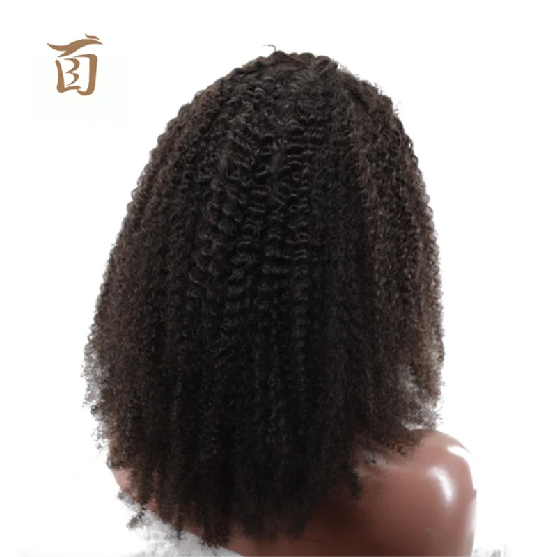 High quality kinky curly HD13*4  frontal  lace wig human hair afro wigs for black women