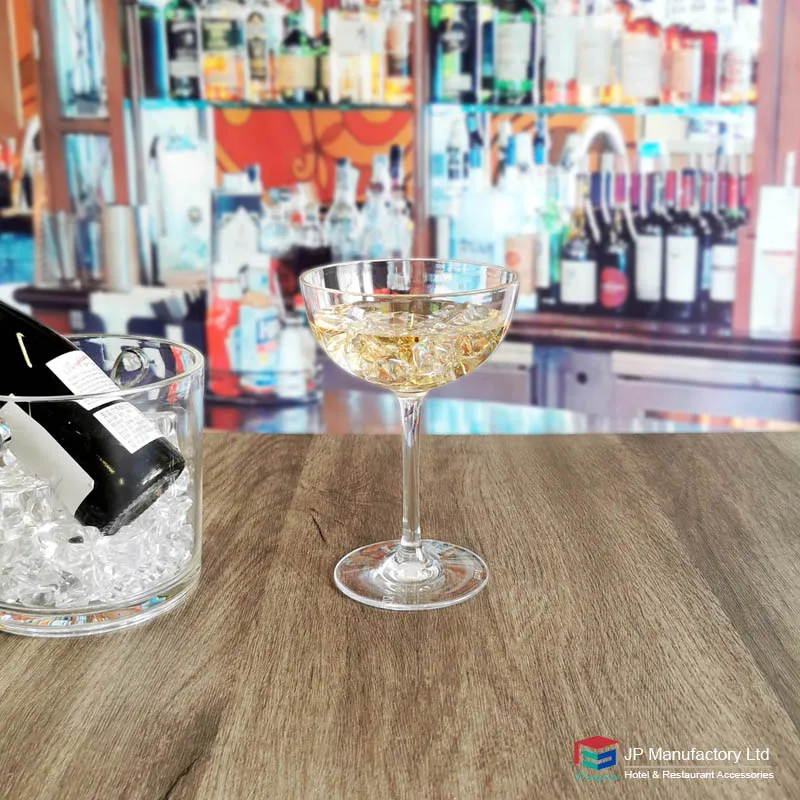 250ml 8.5oz plastic Cocktail Glasses Goblet Martini cups unbreakable champagne Wine Glass for camping wedding party bar KTV