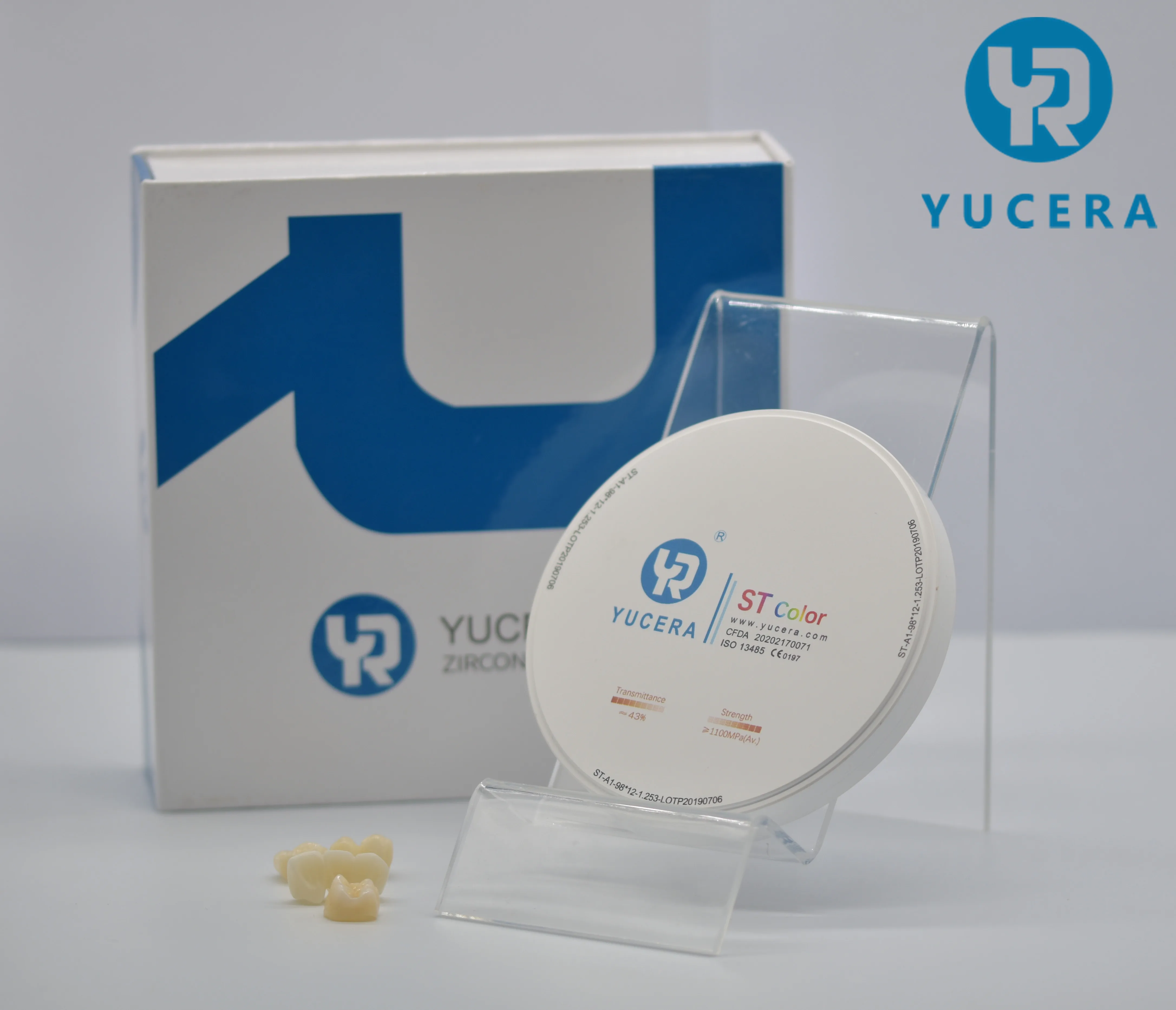YUCERA ST Color Yucera dental laboratory zirconia blank cad cam a1/a2/a3 color dental zirconia block