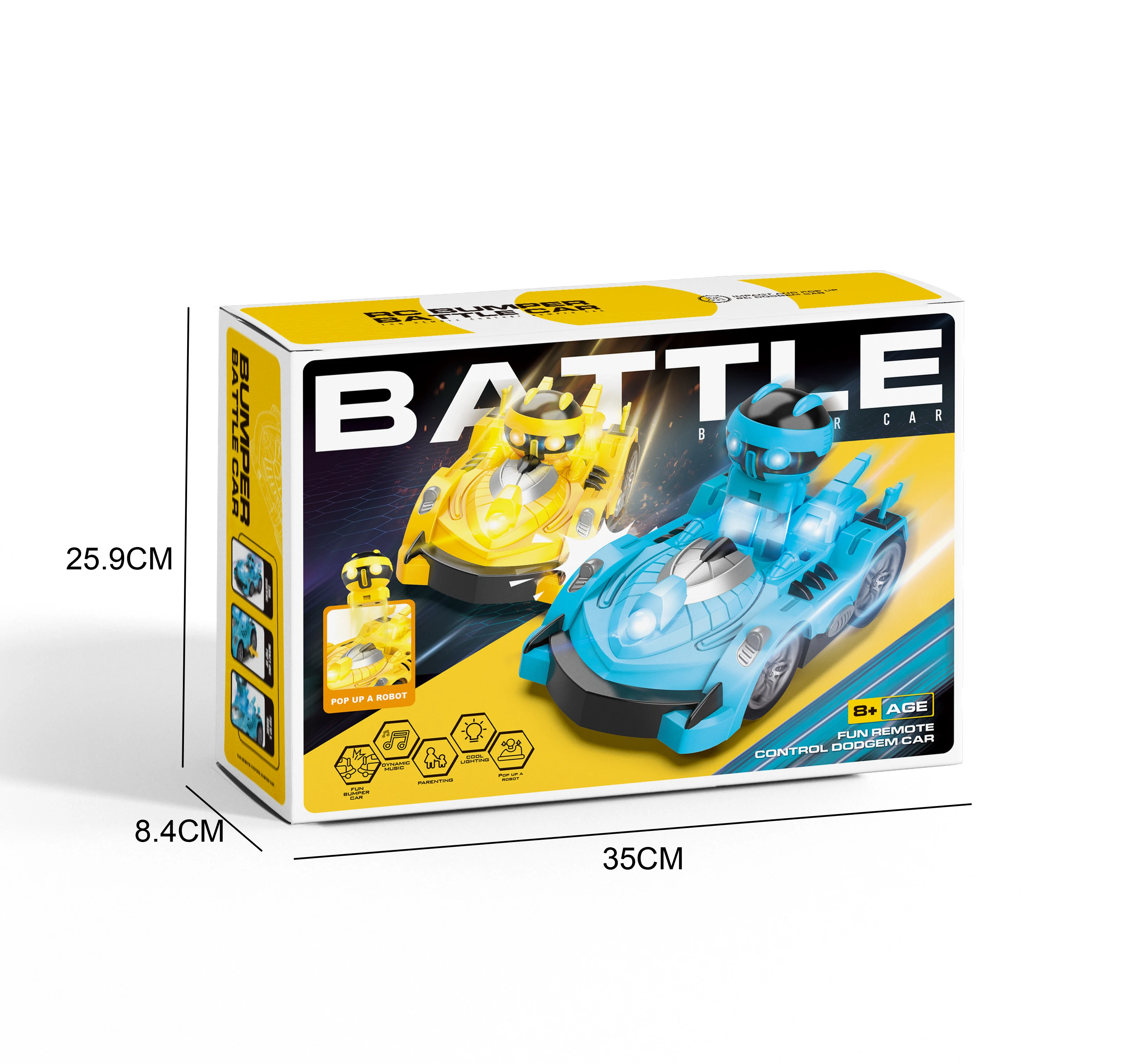 Cartoon remote control catapult bumper car battle racing Karting car vehicle With Lights Music Bump and go ahead Electric car