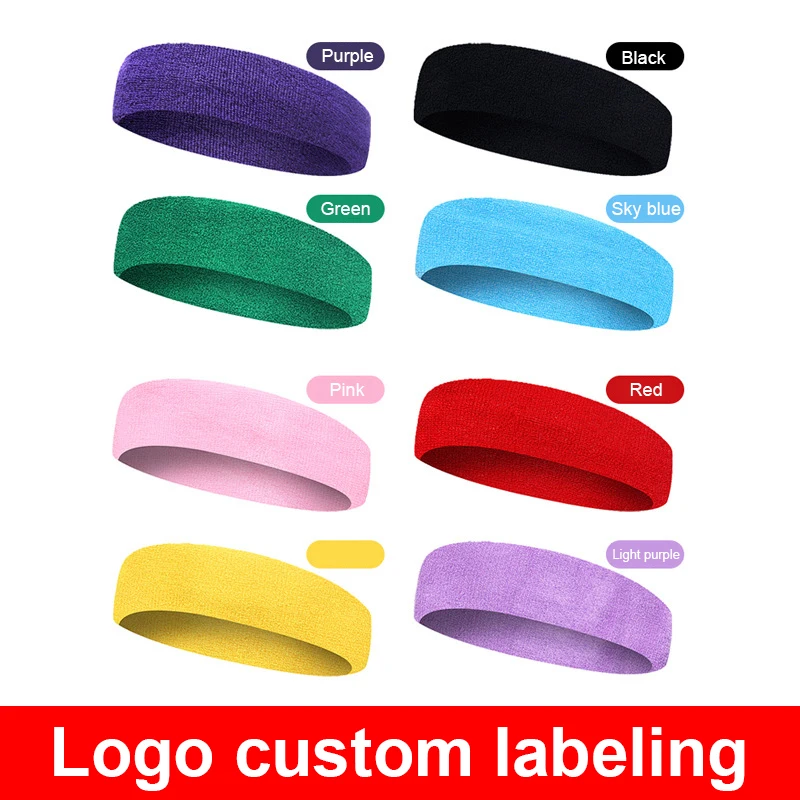 New Fashion High Quality Custom LOGO Cotton Elastic Headband Yoga Sport Head Band