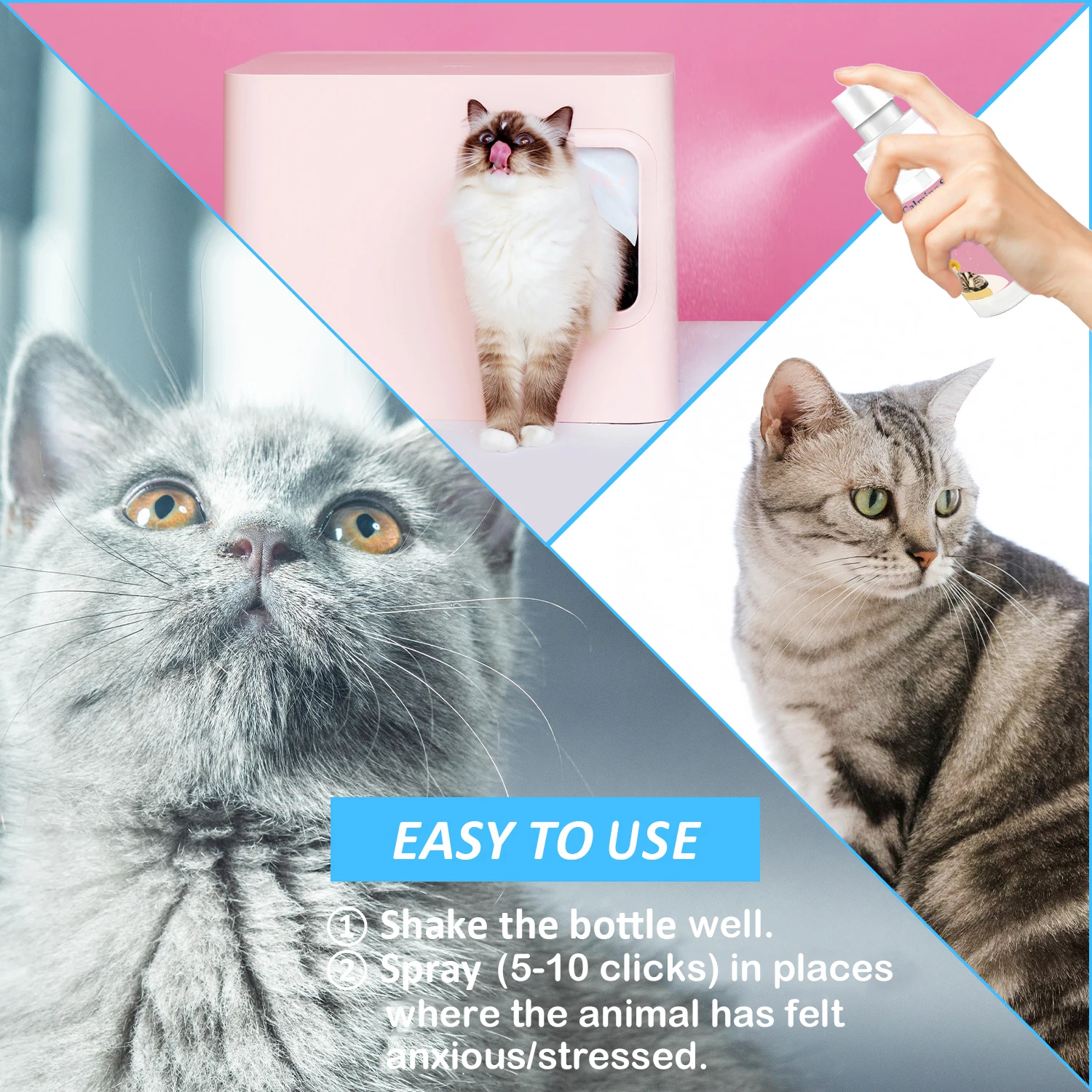 Factory Prices Cat Calming Spray Mimic Mother Pheromone for Vet Recommended