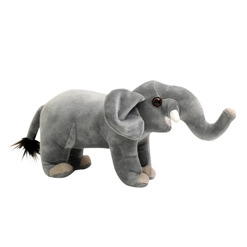 Realistic Elephant Animal Soft Toy Zoo Mascot Souvenir Custom Grey Big Ears Elephant Baby Plush Toys