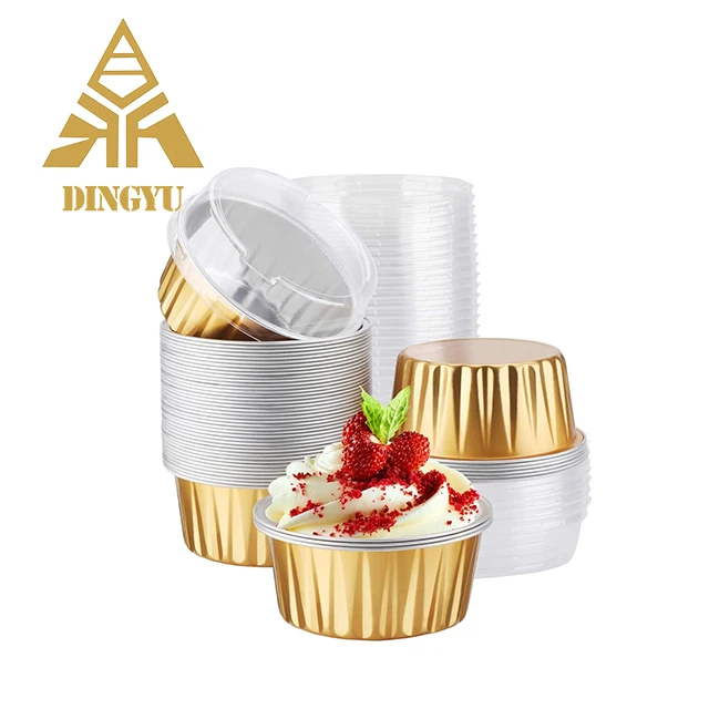 Golden Aluminum Disposable Catering Round Aluminum Foil Container cup for cake