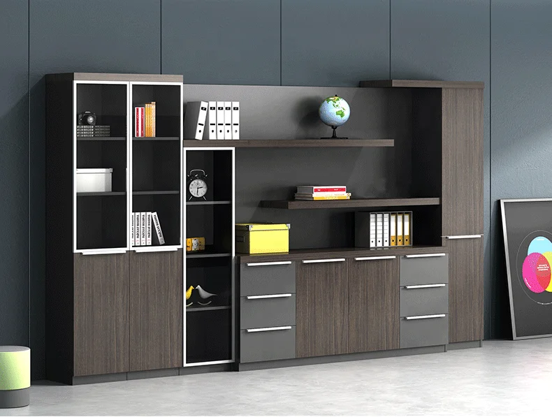New Design High Capacity Modular Filling Cabinet Elegant With Swing Doors Multi-Functional Home Office Black File Cabinet