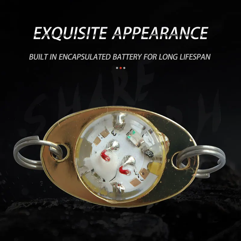 Mini LED Deep Drop Underwater Diamond Light Eye Lure Waterproof Fishing Flashing Light Attract Squid Bait