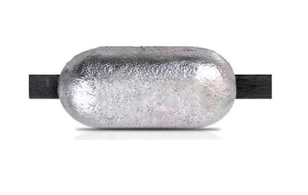 Visible 99.9953% Pristine Purity Prime Zinc 90mm Pure Zinc Sacrificial Anode for Railway Bridges
