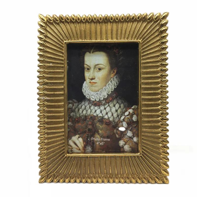 Nordic Luxury Creative Resin Photo Frame Modern Wedding Photo Frame Retro Gold Leaf Picture Frame For Home Decoration