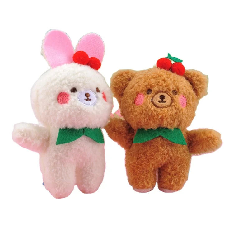 Small Size 2022 New Year bear and rabbit plush keychain toy bunny plush pendant doll for kids gifts