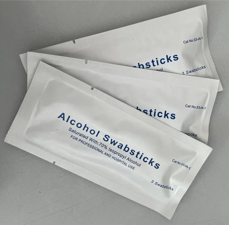 China factory medical disposable alcohol swabstick 70% Alcohol Swabsticks for Skin Cleaning