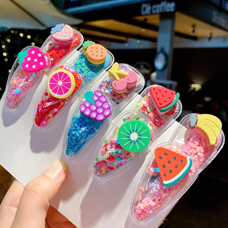 2022 Hot sale korean kids cute fruit hair clips baby hair pin girls hair accessories set