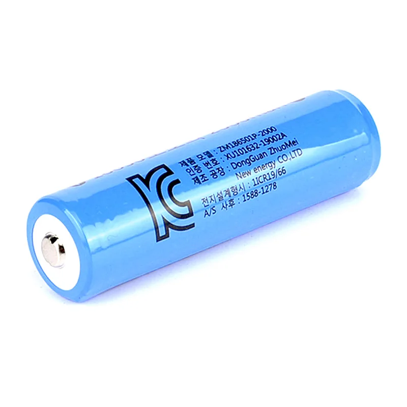 kc certificate 18650 battery 3.7v 2000mah rechargeable lithium ion batteries for Korea