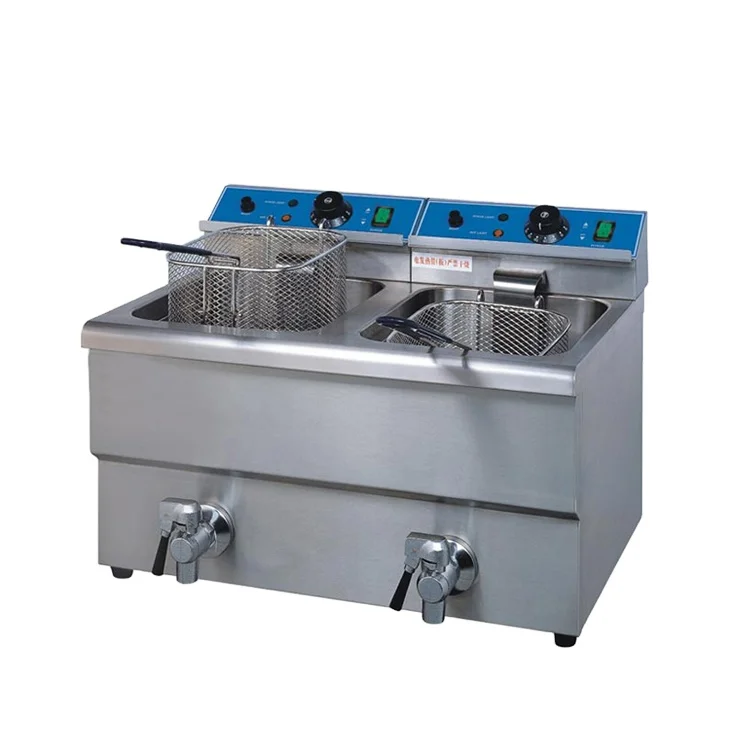 Профессиональный Ресторан Пончик масло-вода столешница 2-Tank 2-Basket Автоматическая фритюрница машина