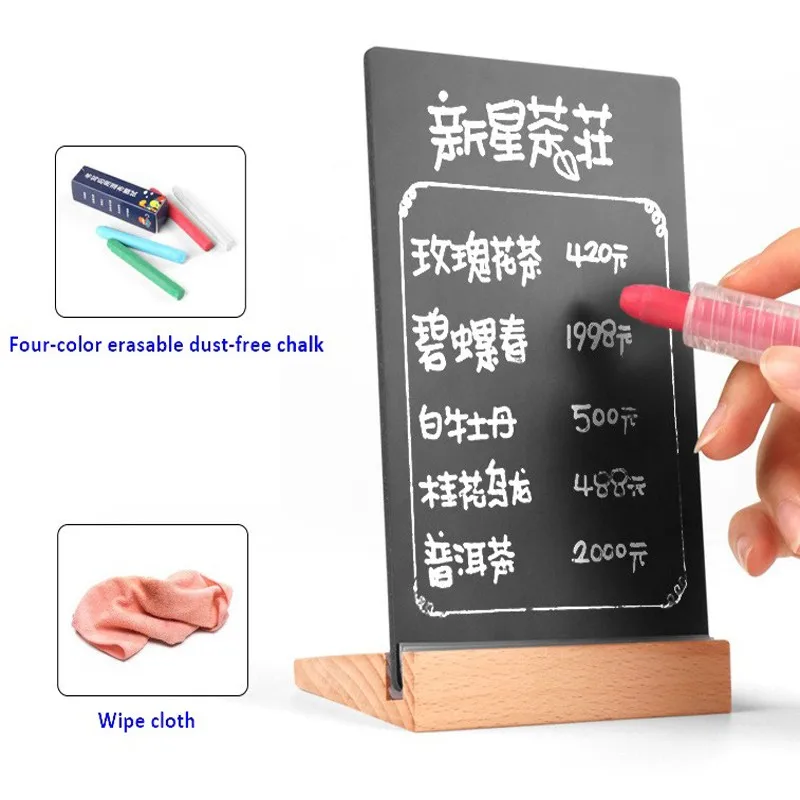 DIY Handwriting acrylic menu sign board, A4 A5 A6 T L Shaped Tabletop black Acrylic menu poster Sign Holder display board