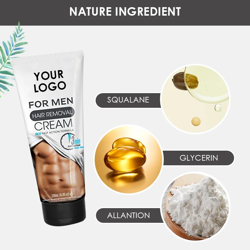 Custom Logo Wholesale Painless Body Hair Organic Removal Spray Hair Removal Depilatory Cream For Men
