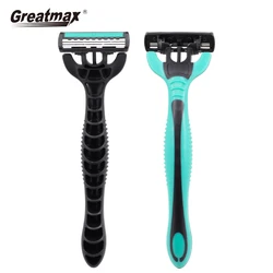 men Razor Greatmax Plastic Handle Safety Women Disposable Triple Blade Shaving Razor Maquinilla De Afeitar Desechable 3