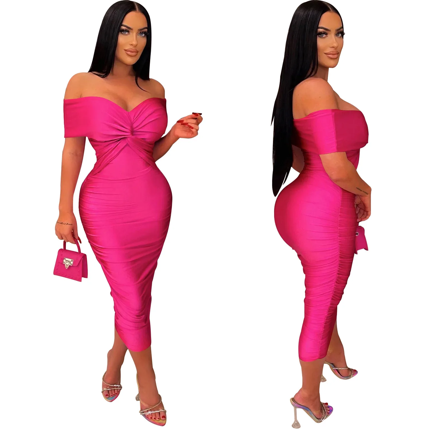 High Quality Summer Party Dress 2024 Elegant Wedding Dresses Strapless Pleated Bodycon White Mini Cocktail Dresses Formal