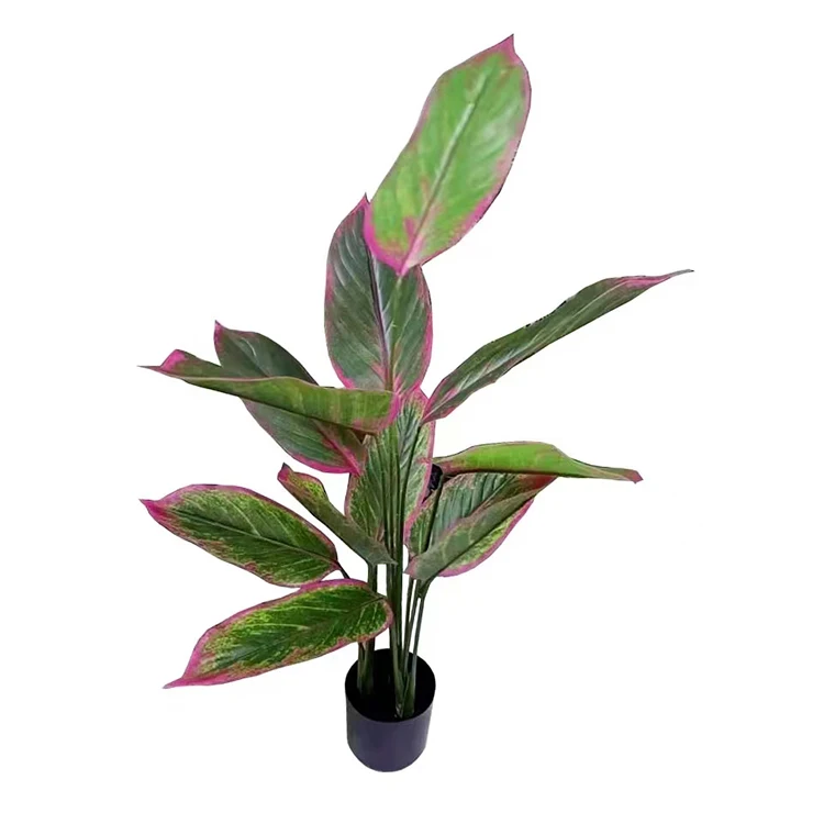 Fake Bird of Paradise Decoration Plant Plastic Traveler Artificial Tree Leaves Banana