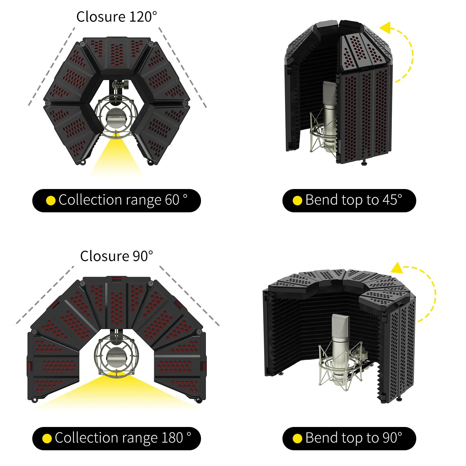 GPUB New Design On Sale Acoustic Foam Windshield Isolation Microphone Shield for Music Studio Room