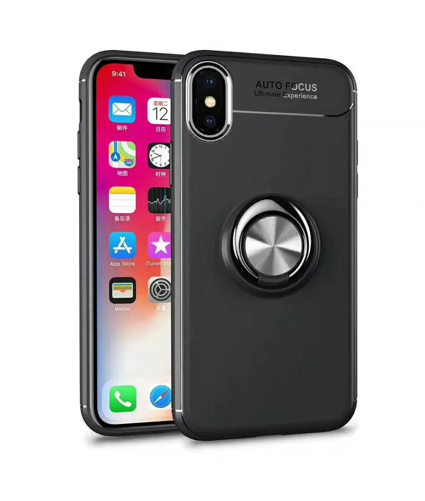 Cellphone Case with Ring PC TPU Matte Translucent Leather Anti-fingerprint for iphone XII x xr xs max 6s 7 8 plus