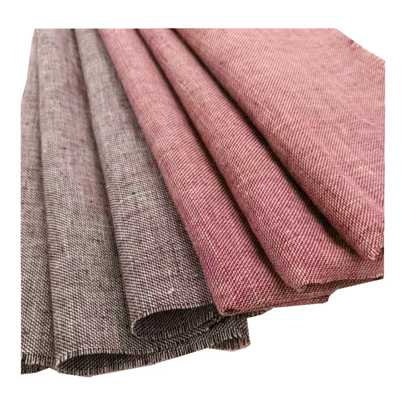 Free Sample 52%Linen   48%Cotton Twill Fabric Yarn Dyed Shirt Fabric Single Jersey Sports Fabric