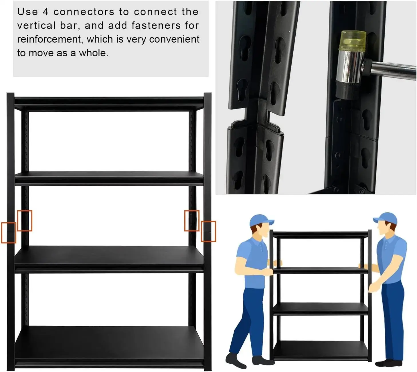 Steel Adjustable Shelves Unit Metal Boltless Rivet Storage Racking Shelf For Kitchen