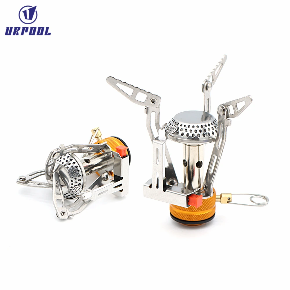 Outdoor Windproof Camping Mini Portable Folding Ultralight Gasoline Propane Cooking Stove Camping Gas Burner